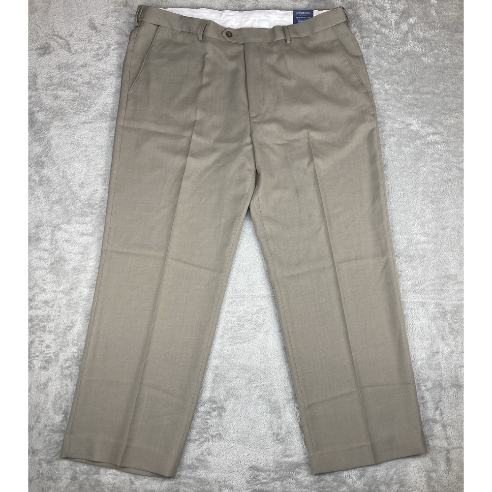 Croft & Barrow Classic Fit Dress Pants Mens 40x29‎ Tan Pleated Traditional Leg